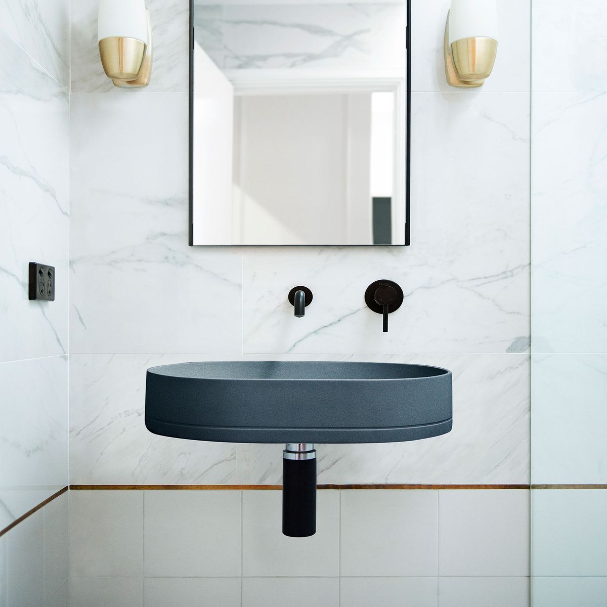 Nood Wall Mount Pill Basin in Copan Blue