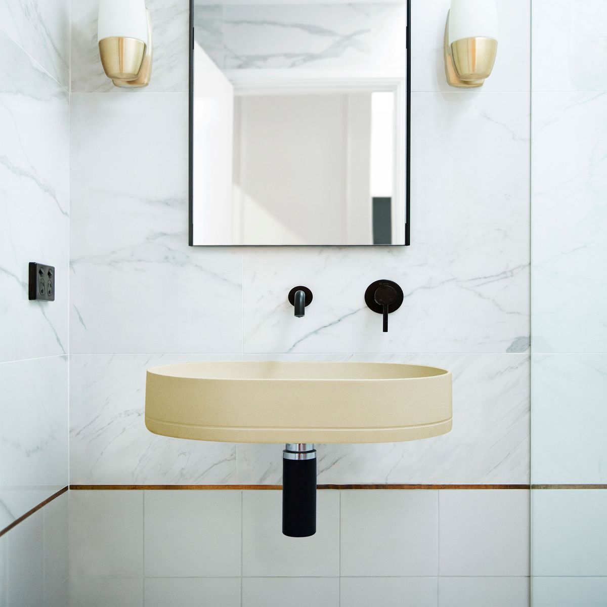 Nood Wall Mount Pill Basin in Custard