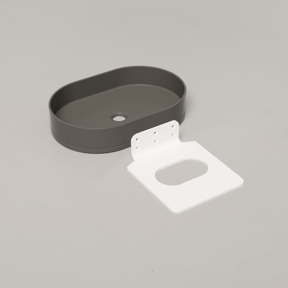 Nood Wall Mount Pill Basin in Mid Tone Grey