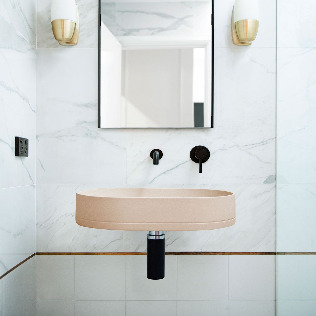 Nood Wall Mount Pill Basin in Pastel Peach