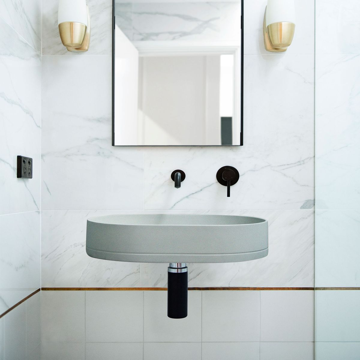 Nood Wall Mount Pill Basin in Sky Grey