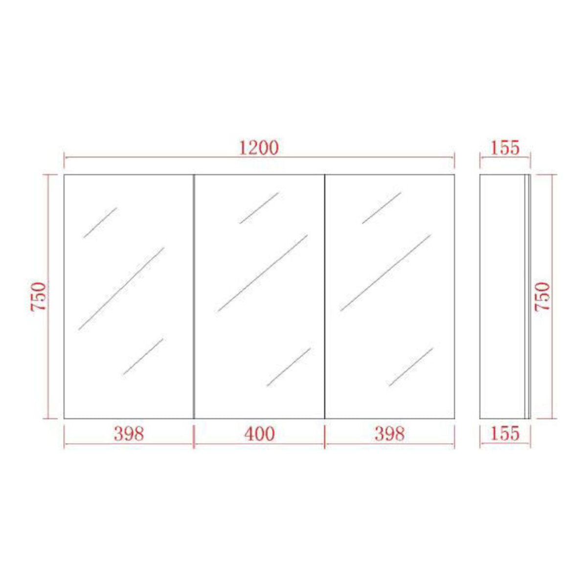 Polar Shaving Cabinet, Gloss White, 1200mm