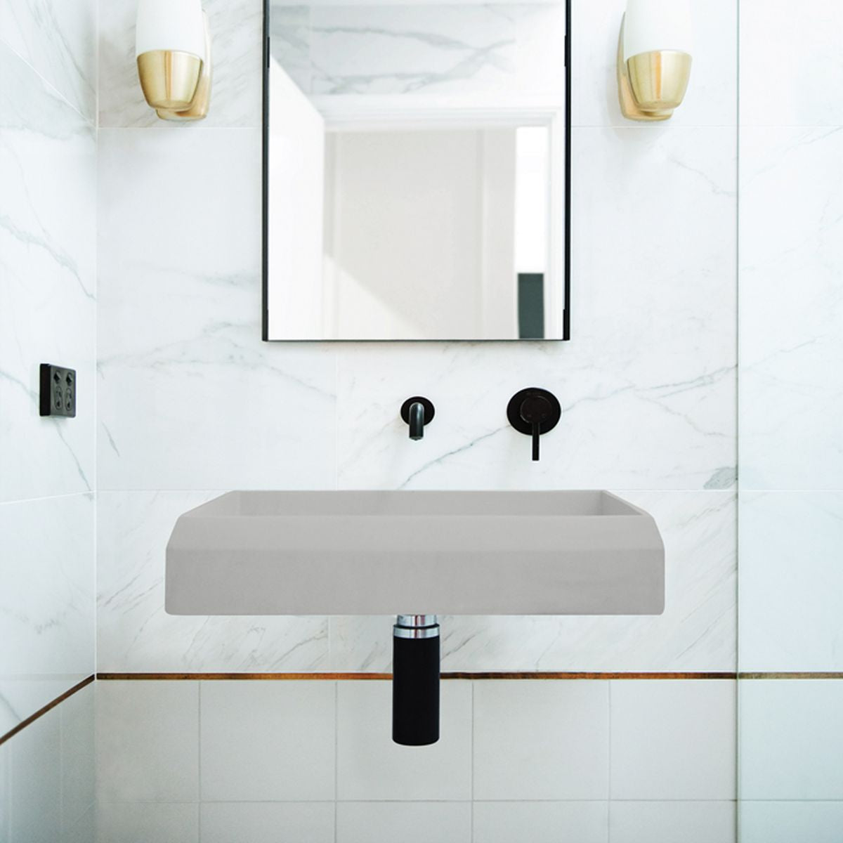 Nood Wall Mount Prism Rectangle Basin in Cloud