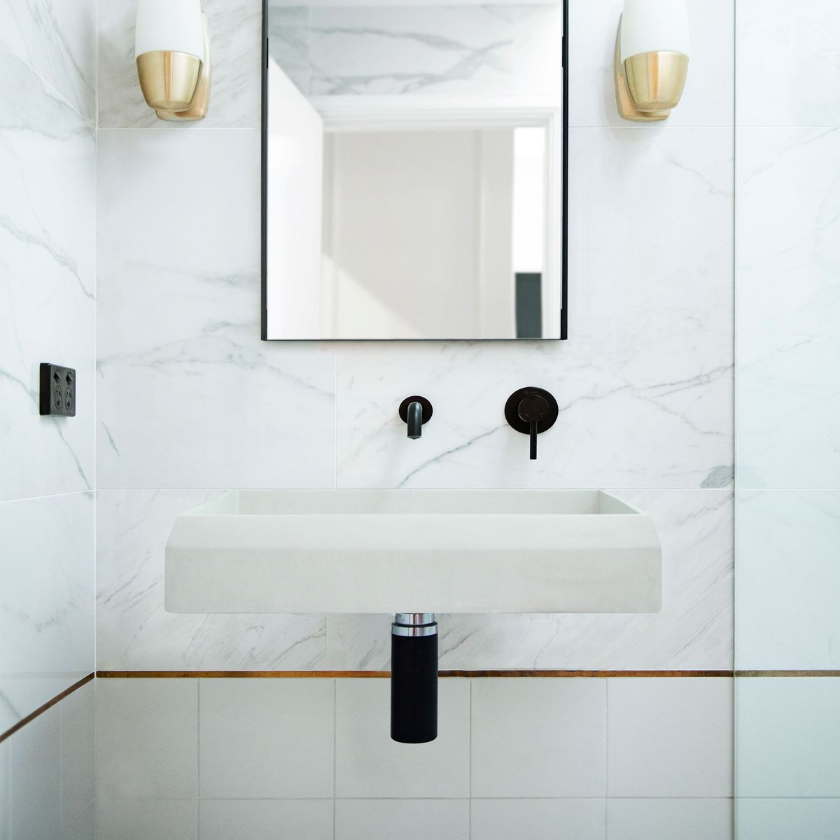 Nood Wall Mount Prism Rectangle Basin in Ivory