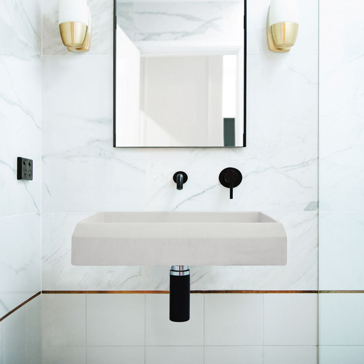 Nood Wall Mount Prism Rectangle Basin in Morning Mist