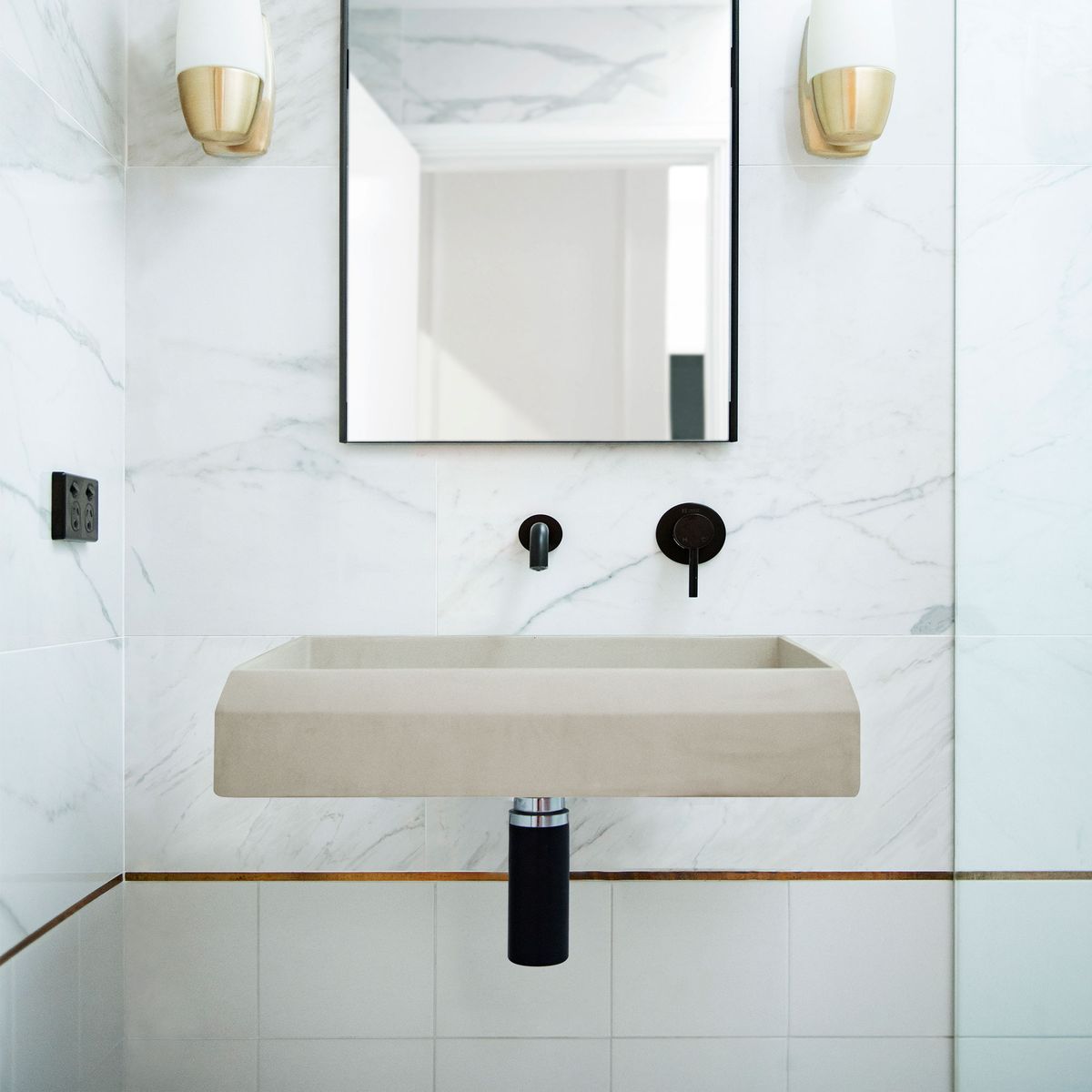 Nood Wall Mount Prism Rectangle Basin in Sand