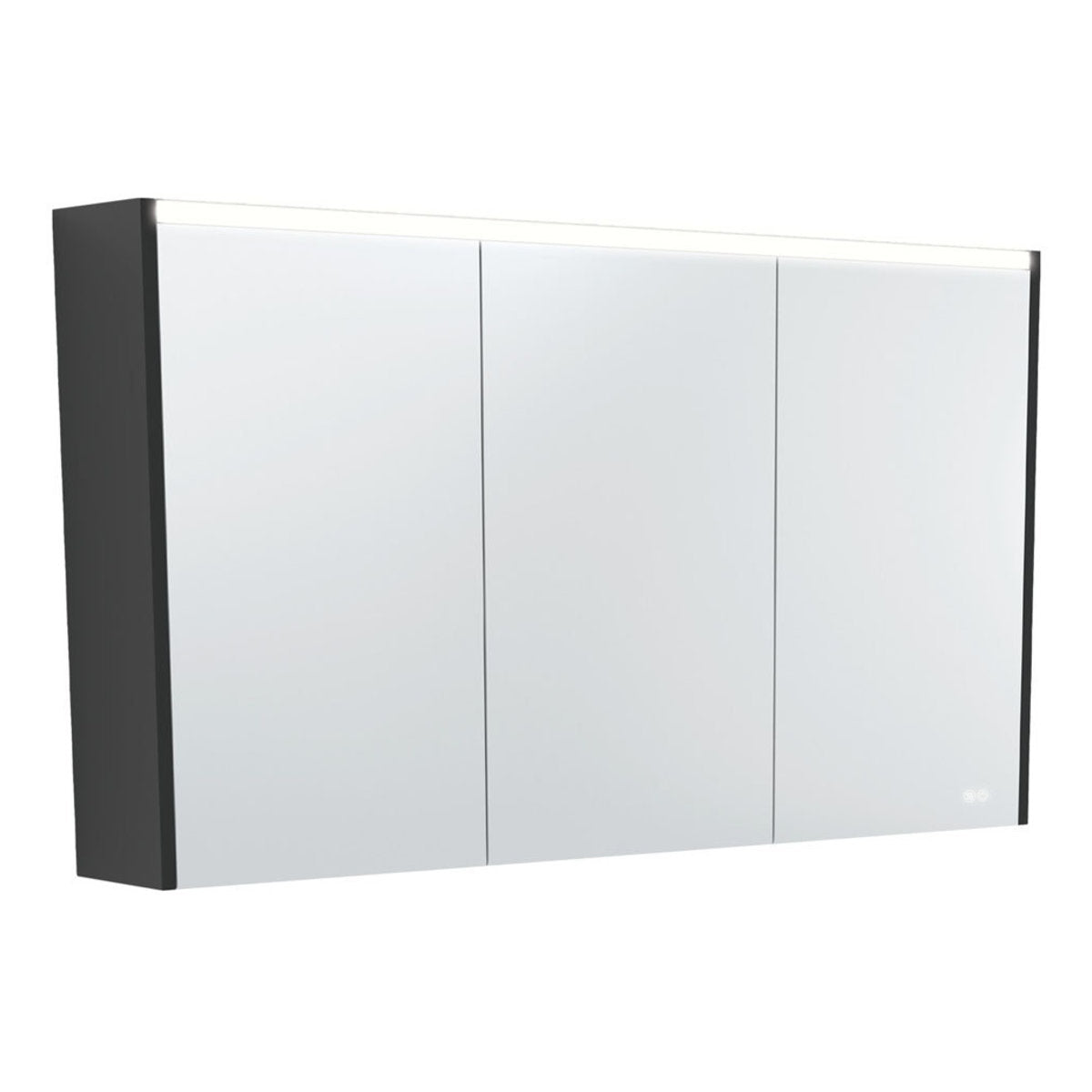 Fienza 1200 LED Mirror Cabinet with Satin Black Side Panels
