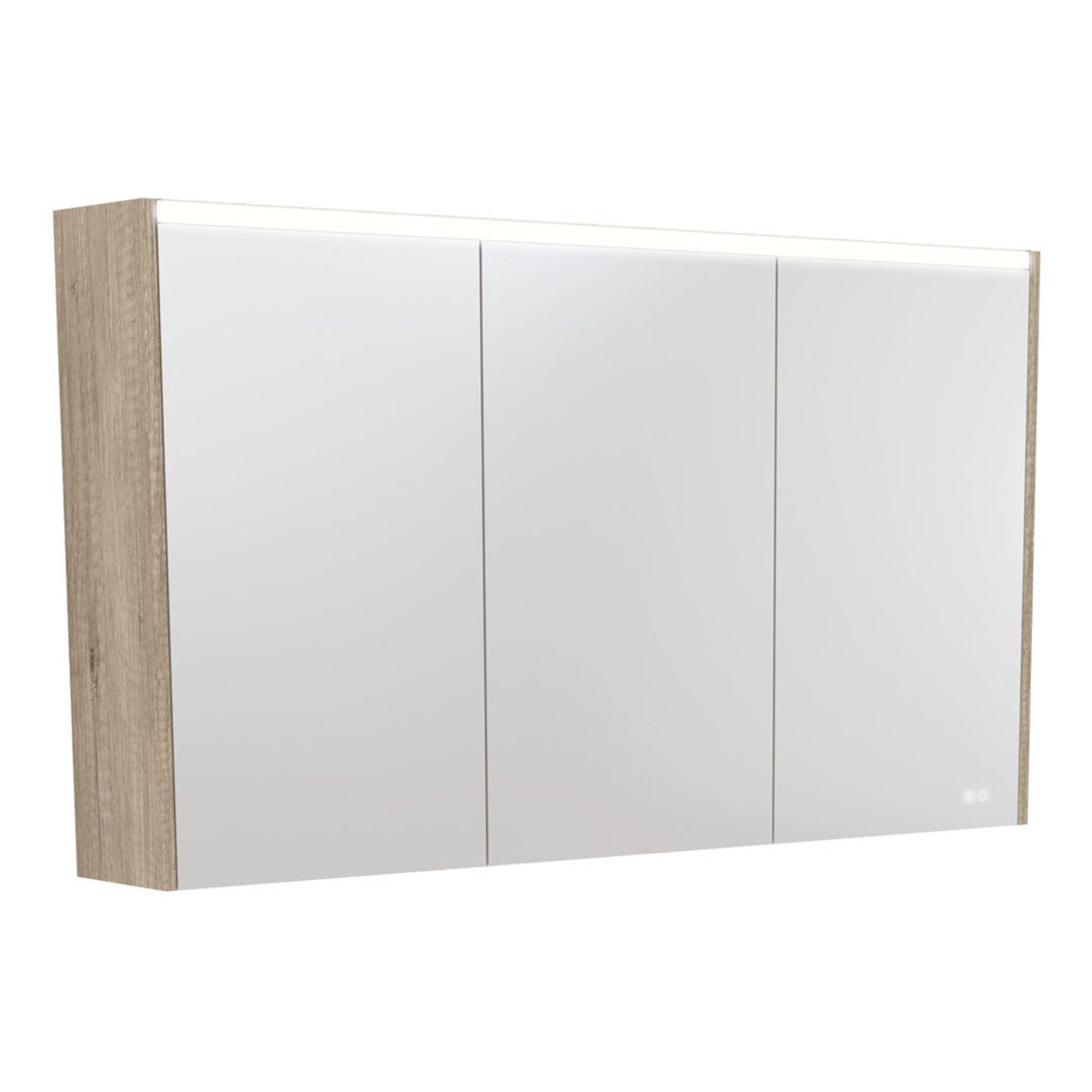 Fienza 1200 LED Mirror Cabinet with Scandi Oak Side Panels