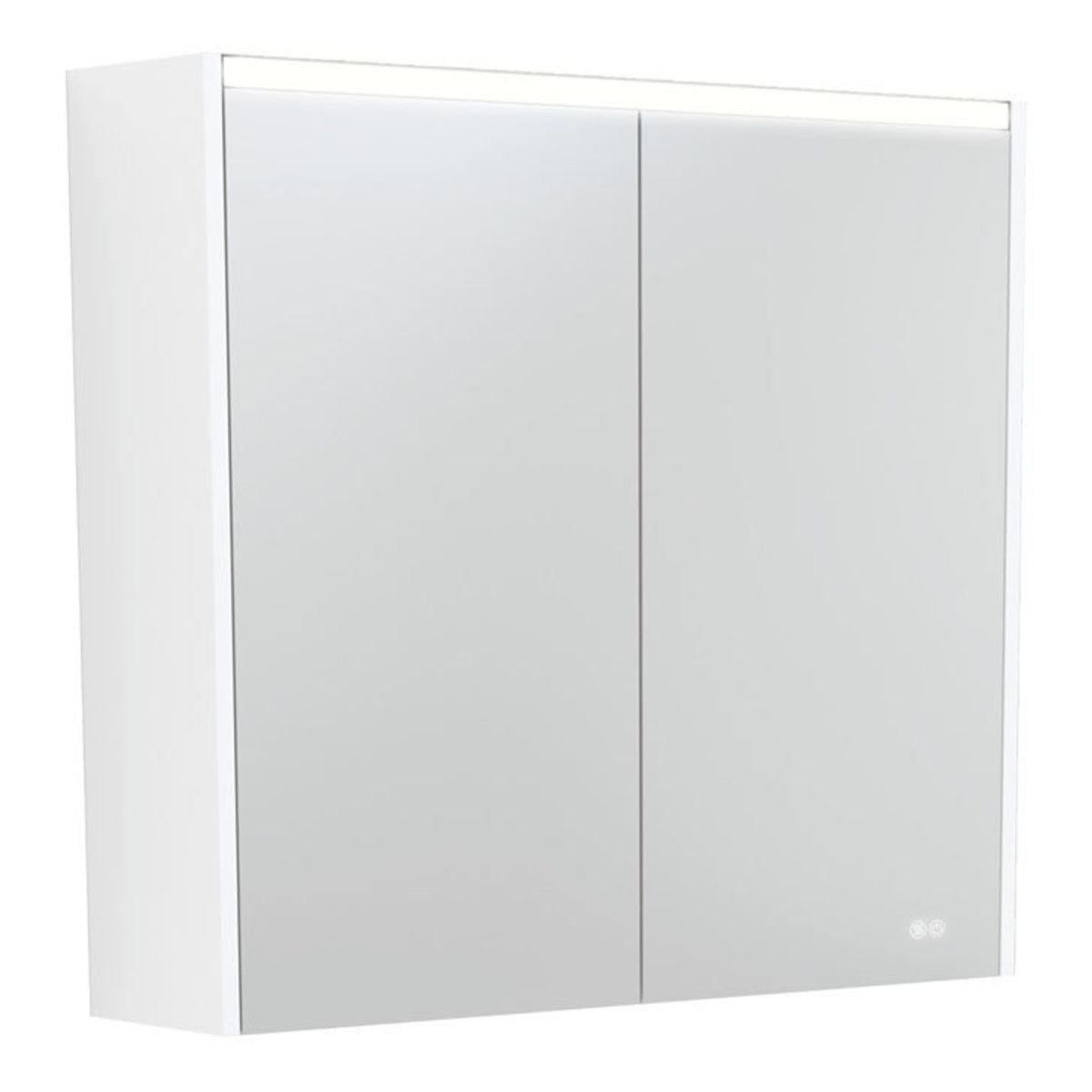 Fienza 750 LED Mirror Cabinet with Satin White Side Panels