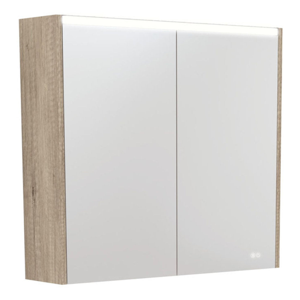 Fienza 750 LED Mirror Cabinet with Scandi Oak Side Panels