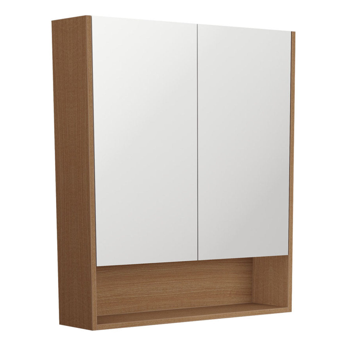 Fienza 750 Mirror Cabinet with Display Shelf, Walnut