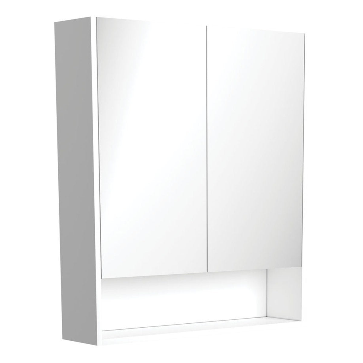 Fienza 750 Mirror Cabinet with Display Shelf, Gloss White