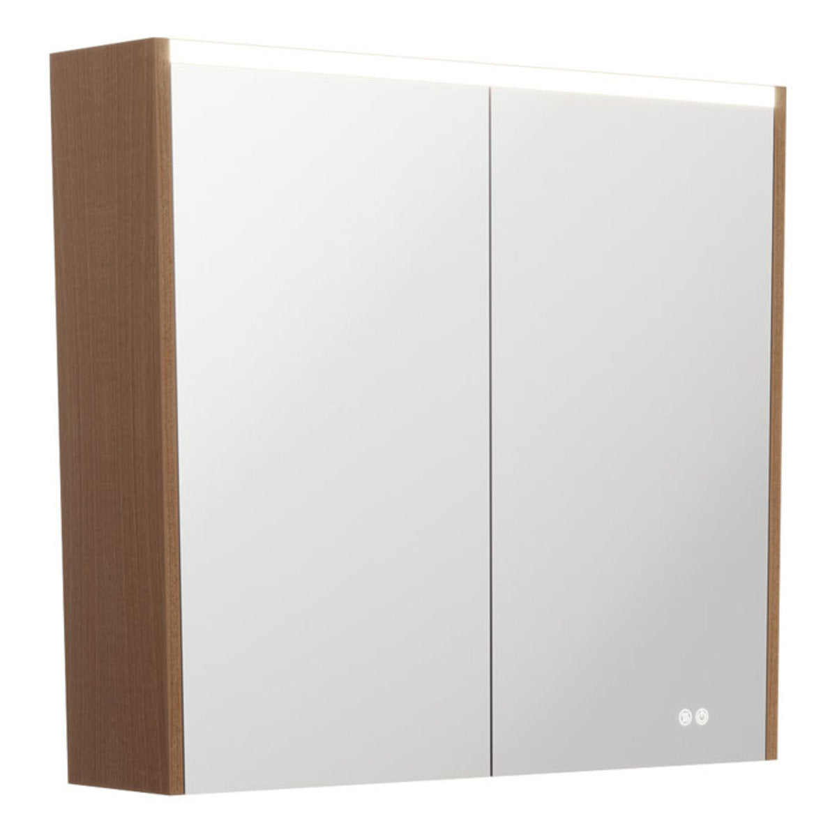 Fienza 750 LED Mirror Cabinet with Walnut Side Panels
