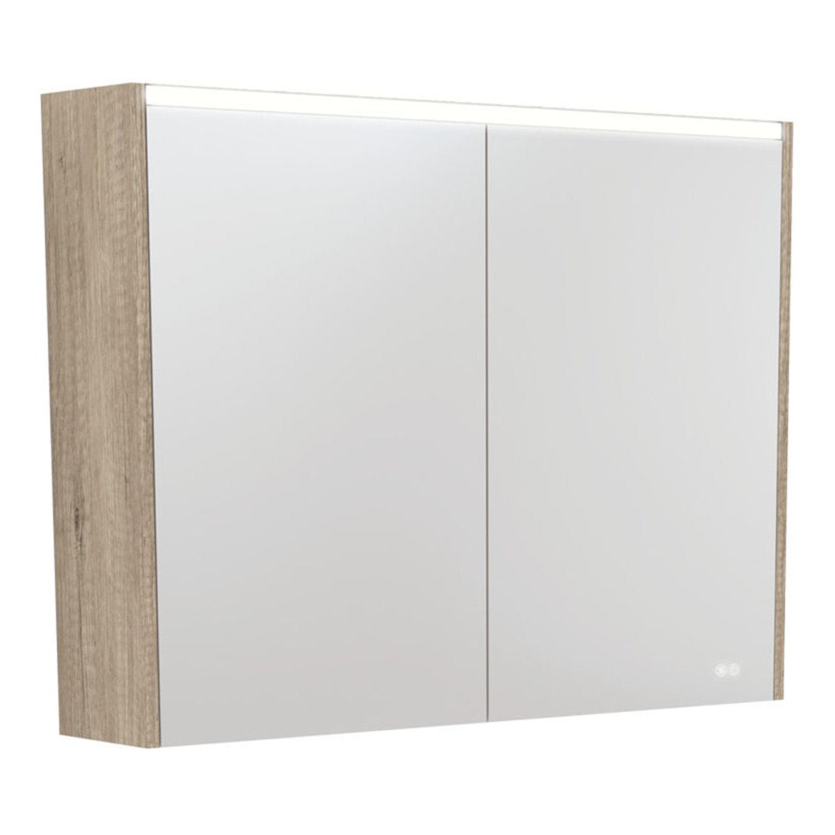 Fienza 900 LED Mirror Cabinet with Scandi Oak Side Panels