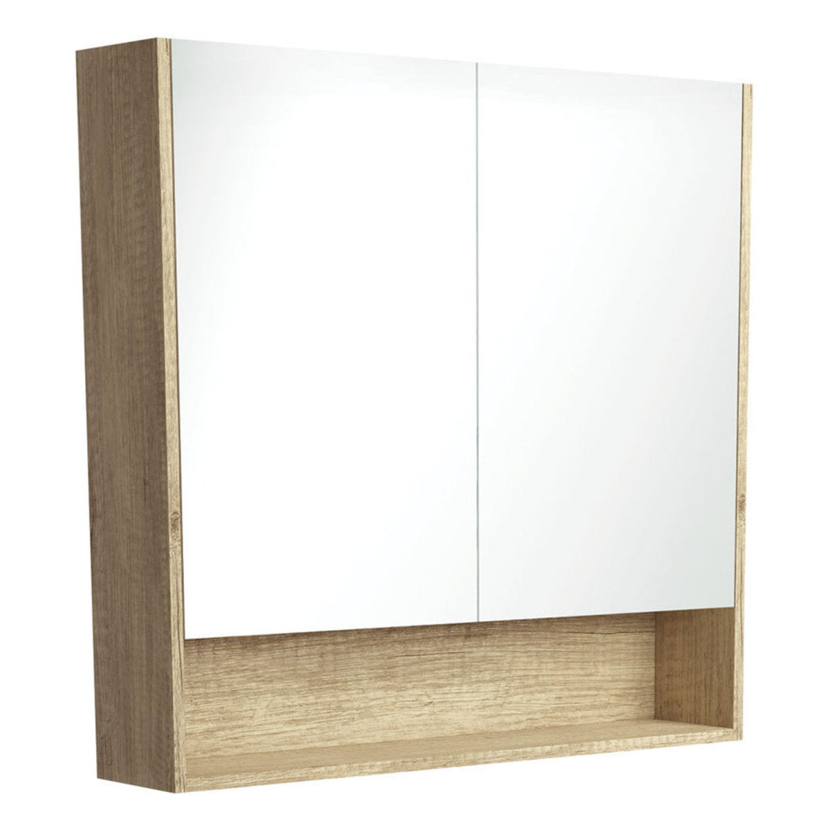 Fienza 900 Mirror Cabinet with Display Shelf, Scandi Oak
