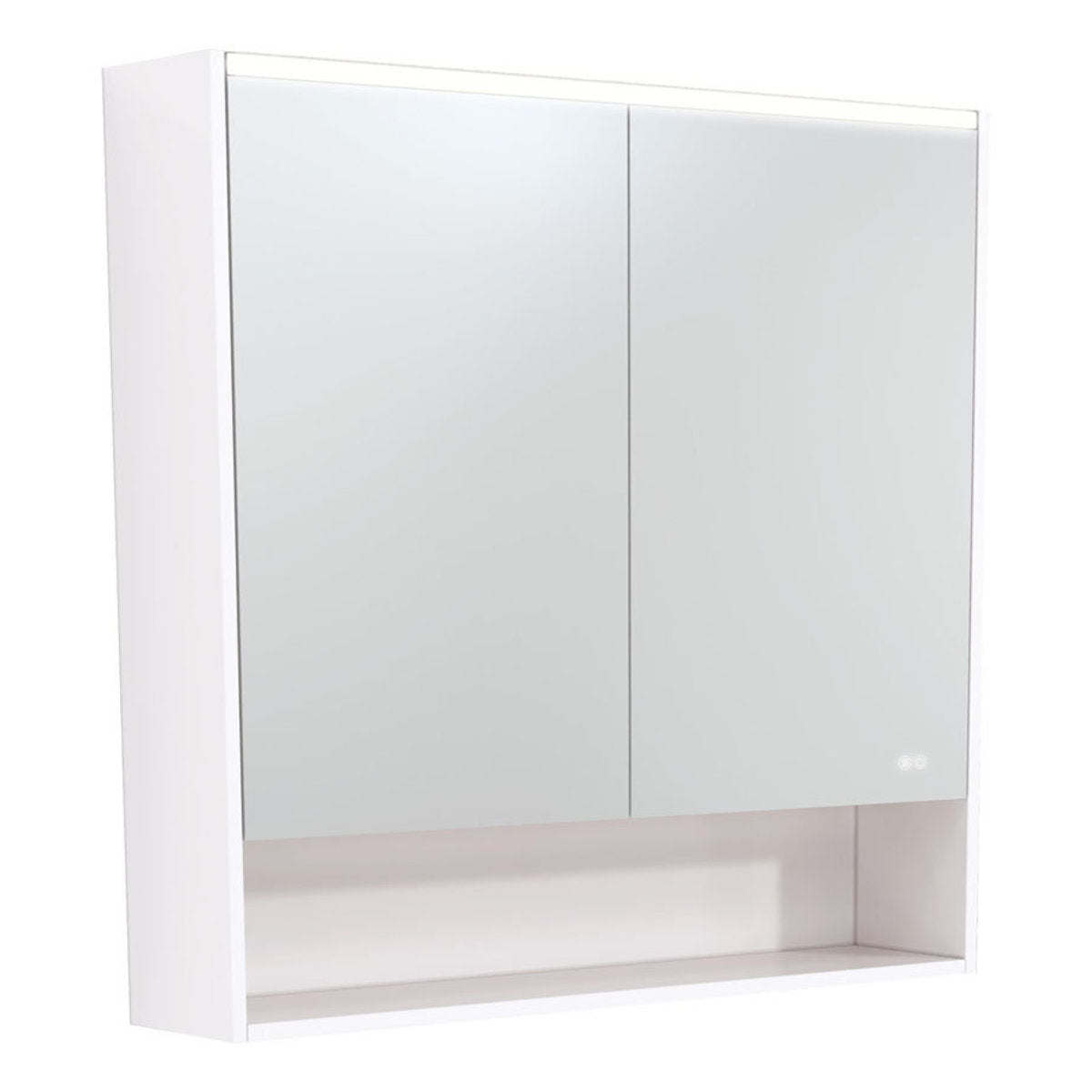 Fienza 900 LED Mirror Cabinet with Display Shelf, Gloss White