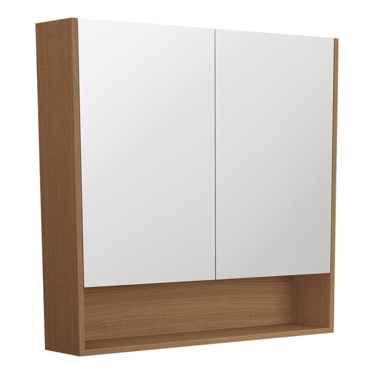 Fienza 900 Mirror Cabinet with Display Shelf, Walnut