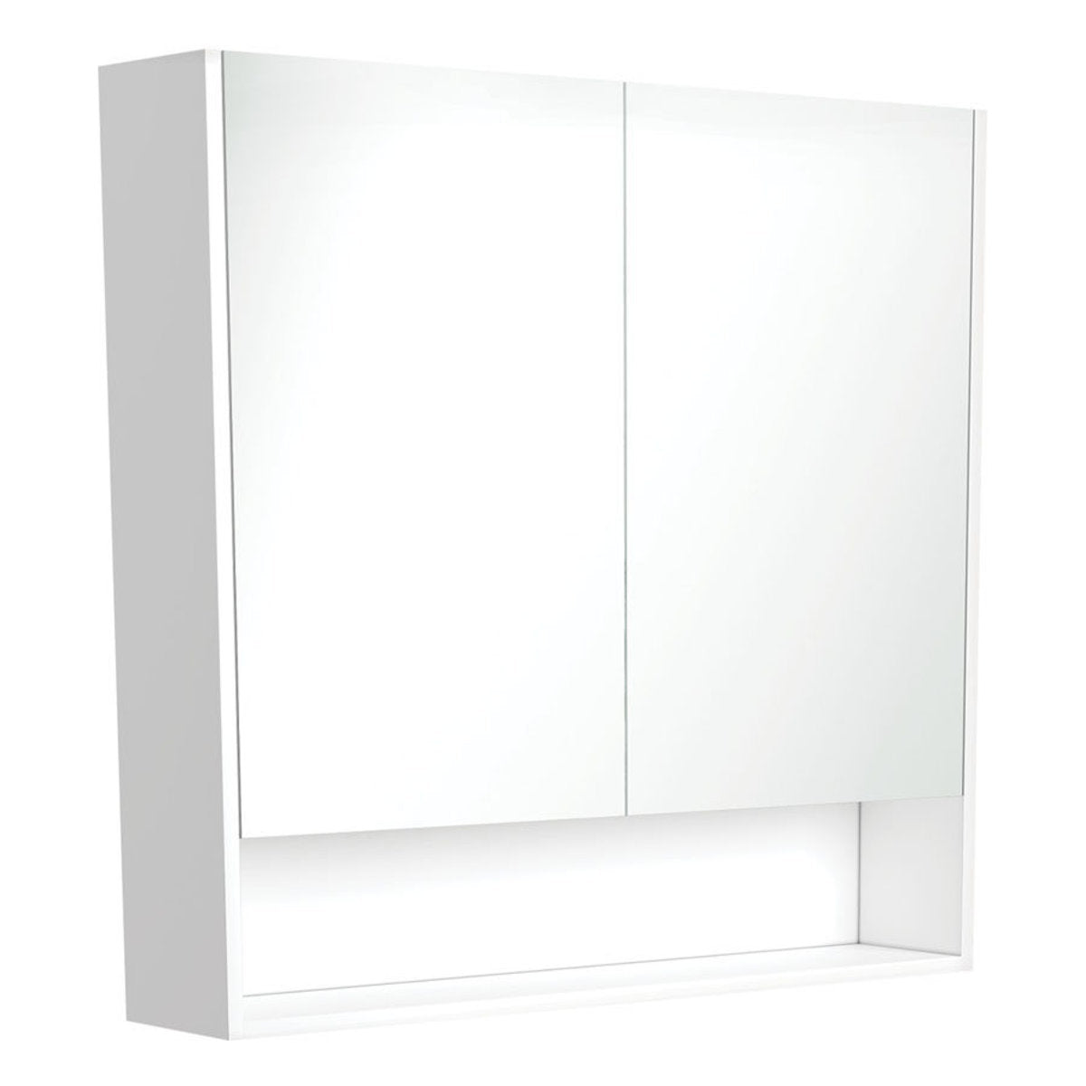 Fienza 900 Mirror Cabinet with Display Shelf, Gloss White