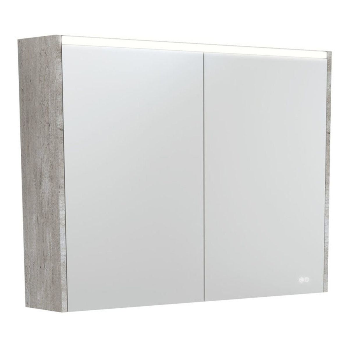 Fienza 900 LED Mirror Cabinet with Industrial Side Panels