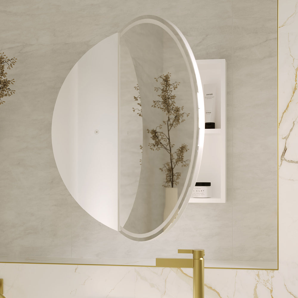 Fienza Round Split LED Mirror Cabinet