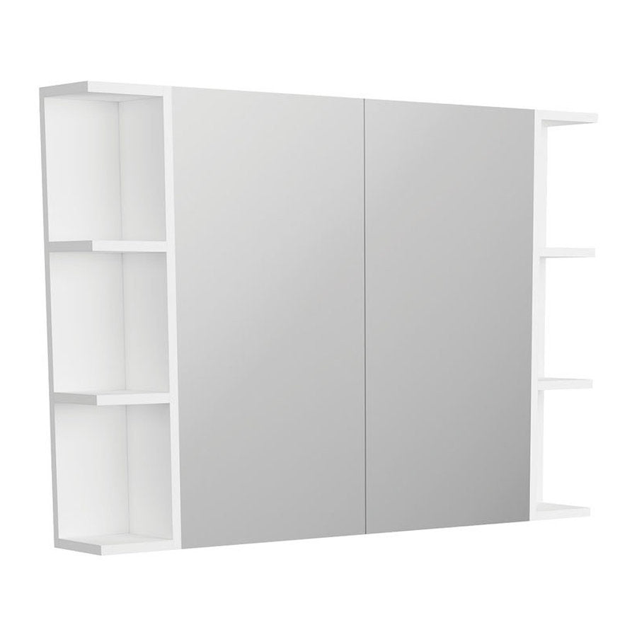 Fienza Pencil Edge 750 Mirror Cabinet, 2 Side Shelves