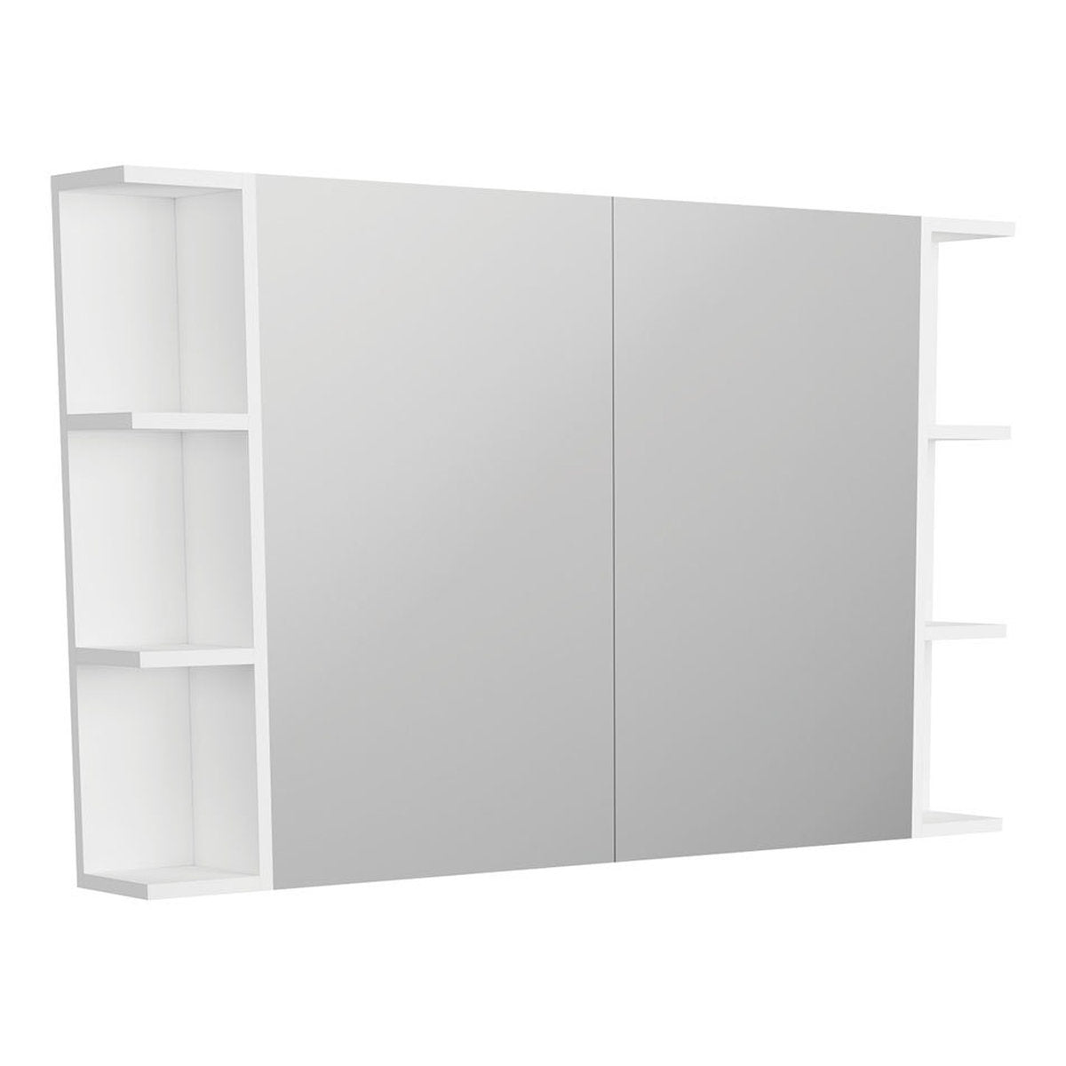Fienza Pencil Edge 900 Mirror Cabinet, 2 Side Shelves