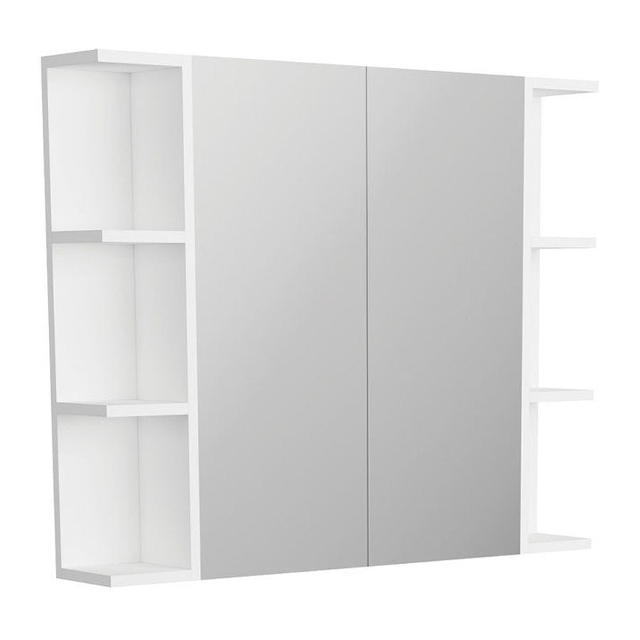 Fienza Pencil Edge 600 Mirror Cabinet, 2 Side Shelves