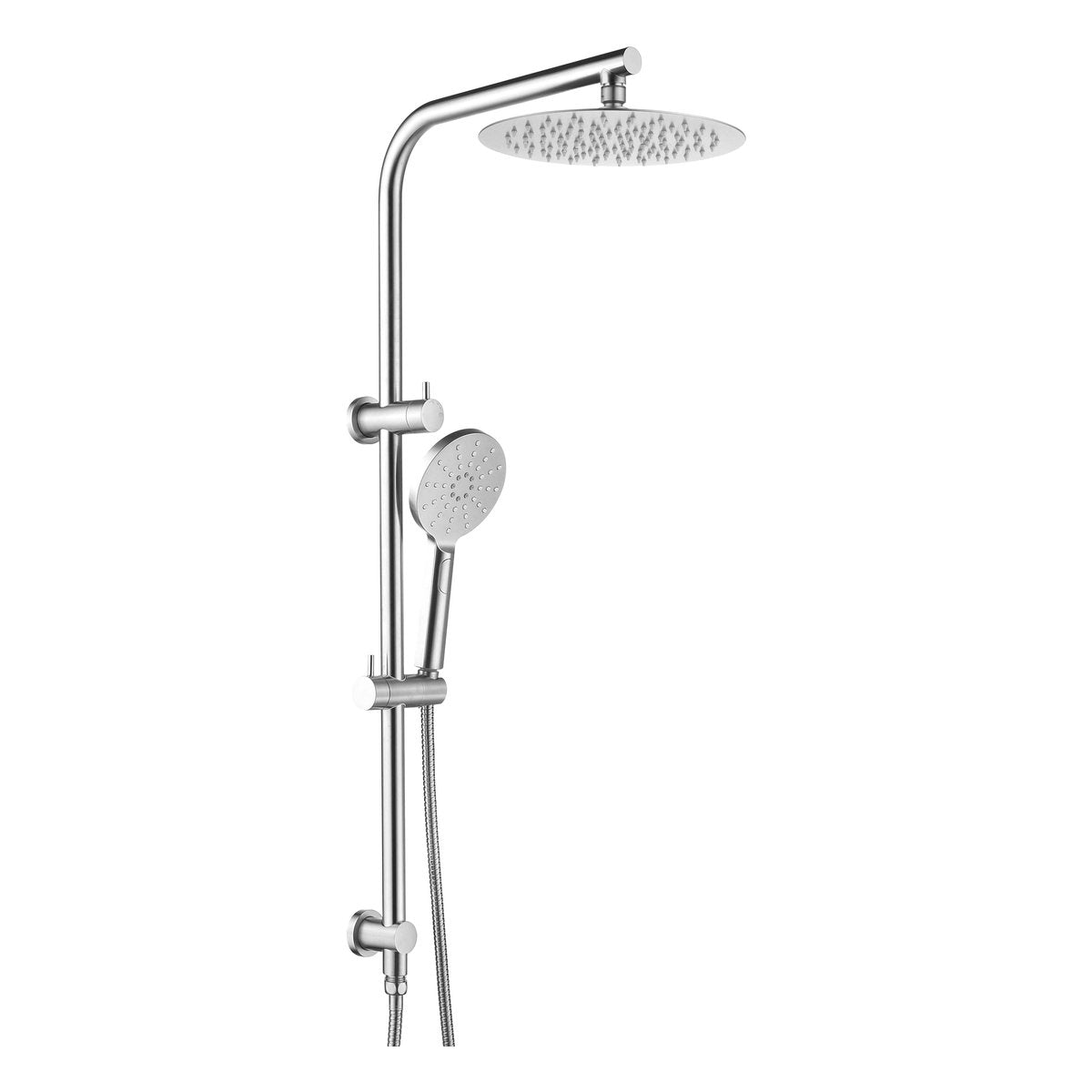 Otti Pavia 250mm Chrome Twin Shower On Rail Top Inlet Round