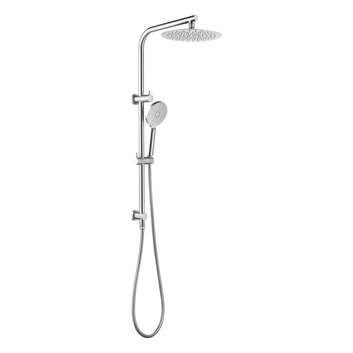 Otti Pavia 250mm Chrome Twin Shower On Rail Top Inlet Round