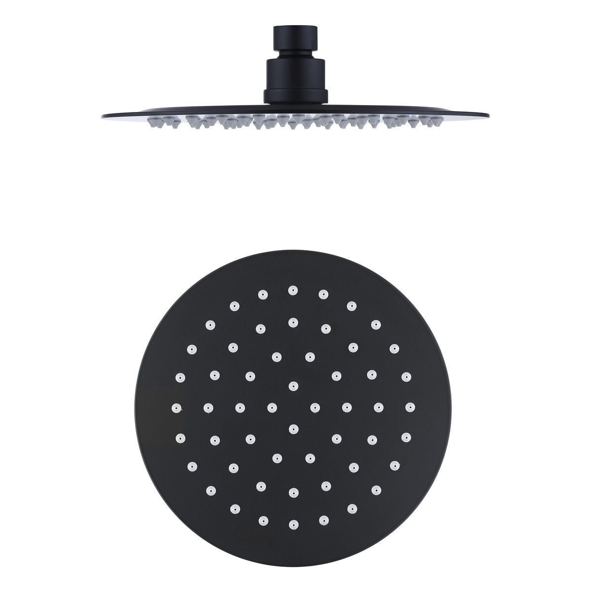 Otti Pavia 250mm Matte Black Twin Shower On Rail Top Inlet Round