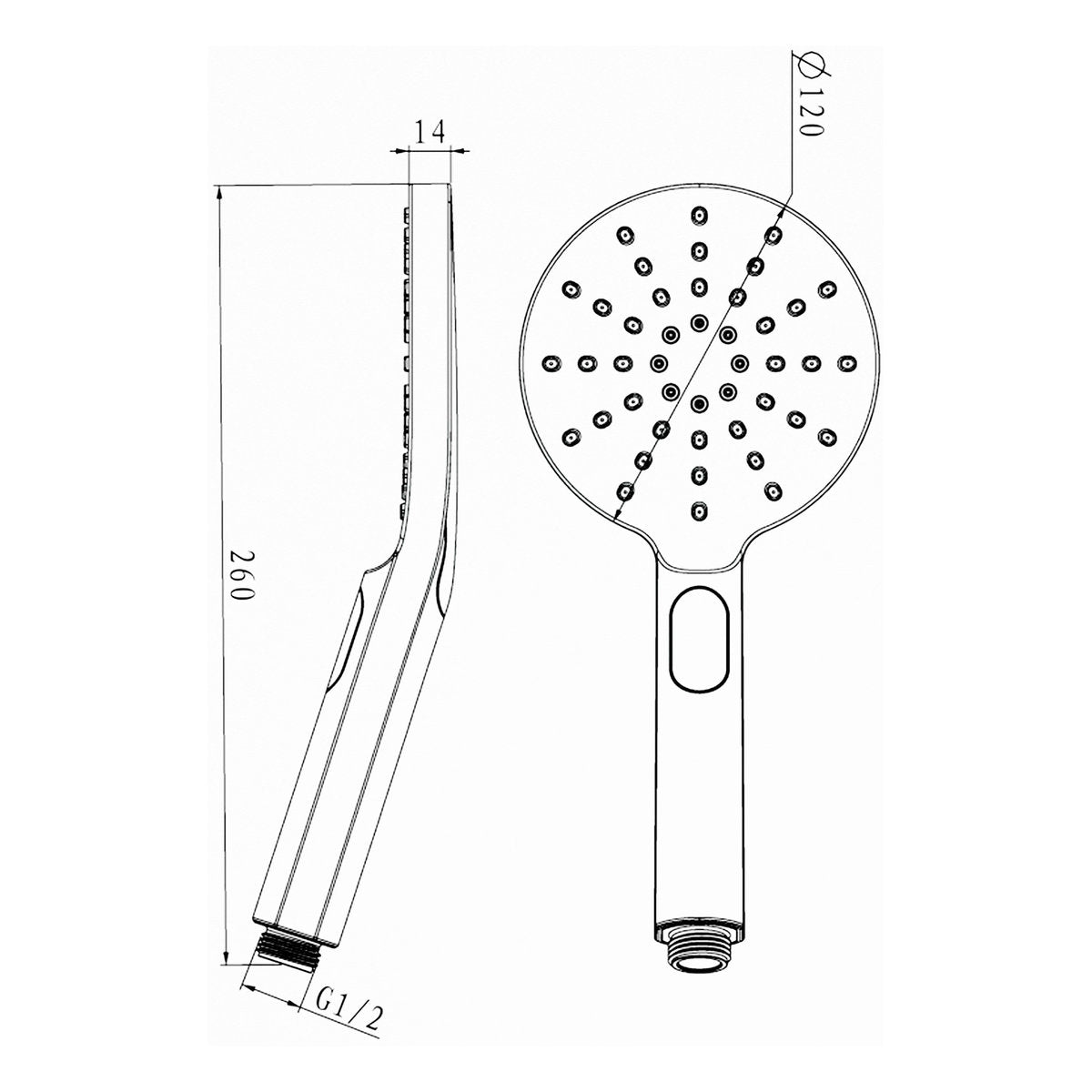 Otti Pavia 250mm Matte Black Twin Shower On Rail Top Inlet Round
