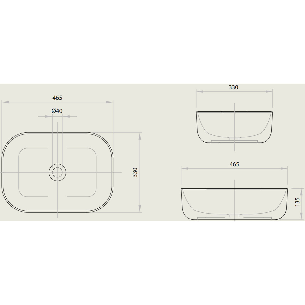 Palma Above Counter Basin - Matte White