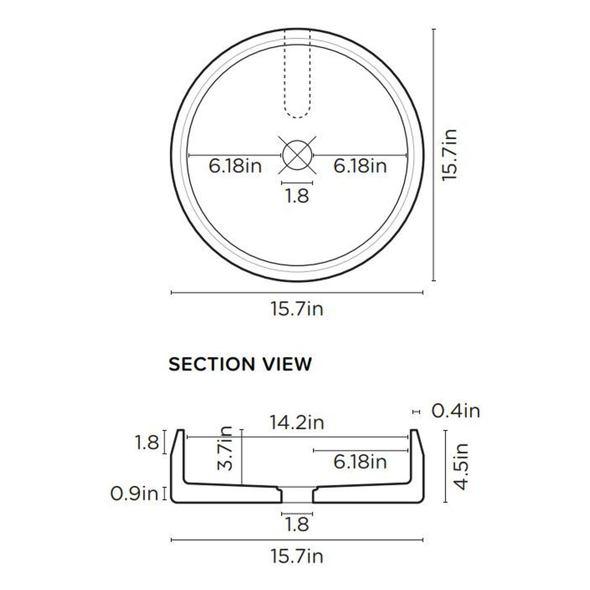 Nood Wall Mount Prism Circle Basin in Rowboat