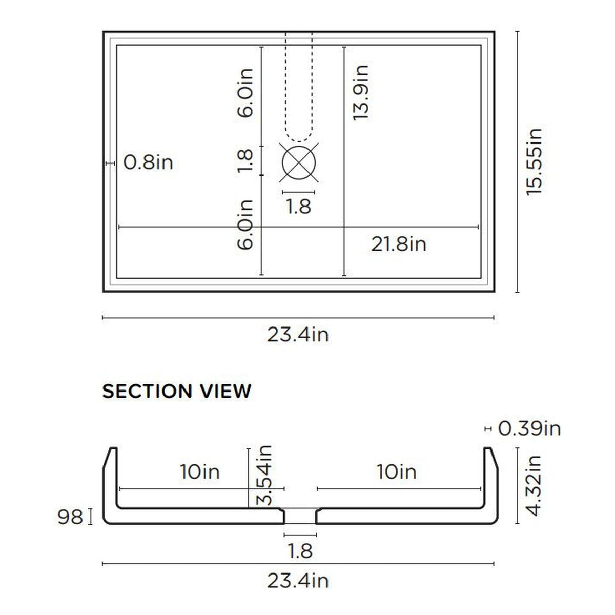 Nood Surface Mount Prism Rectangle Basin in Rowboat