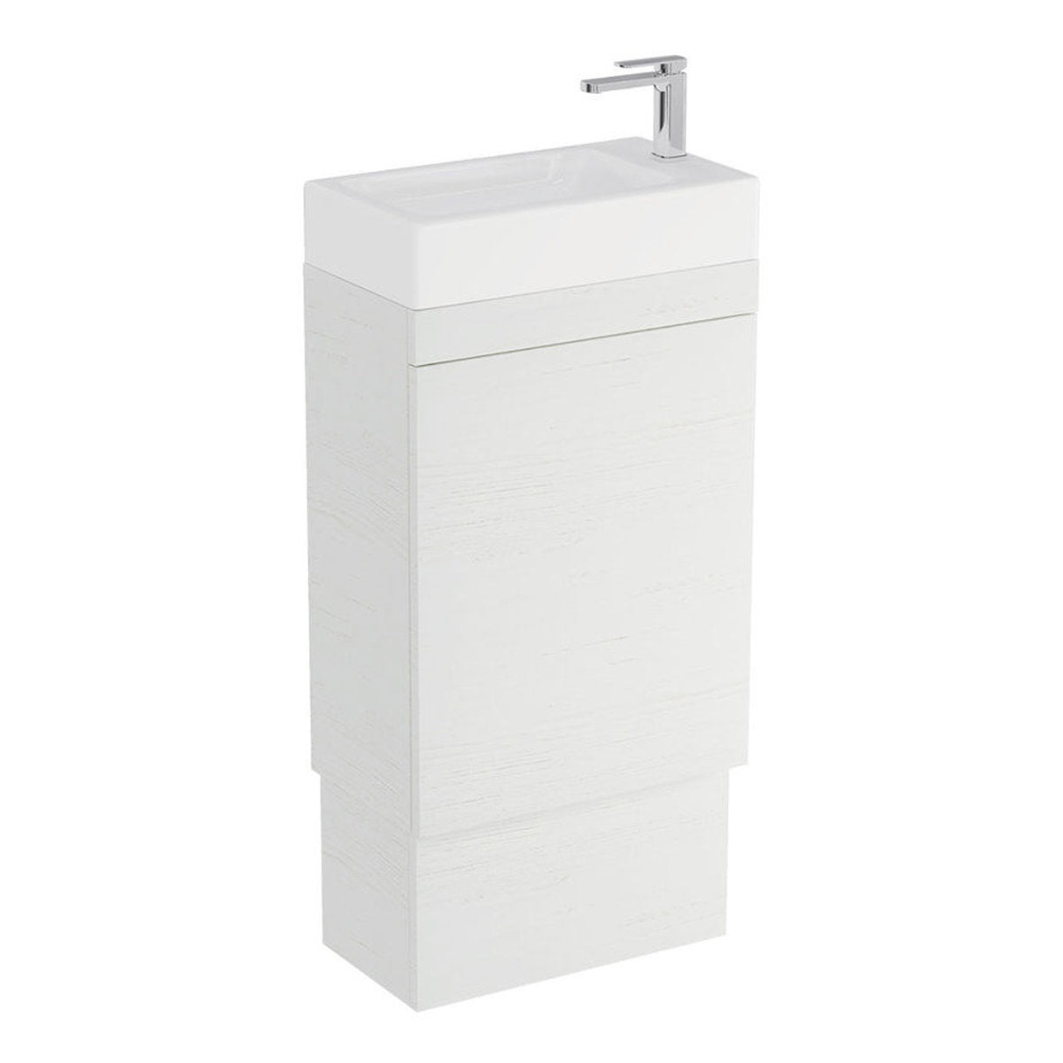 Fienza Riley Slim Ensuite 450 Floor Standing Vanity, Ralph Basin-Top With Overflow