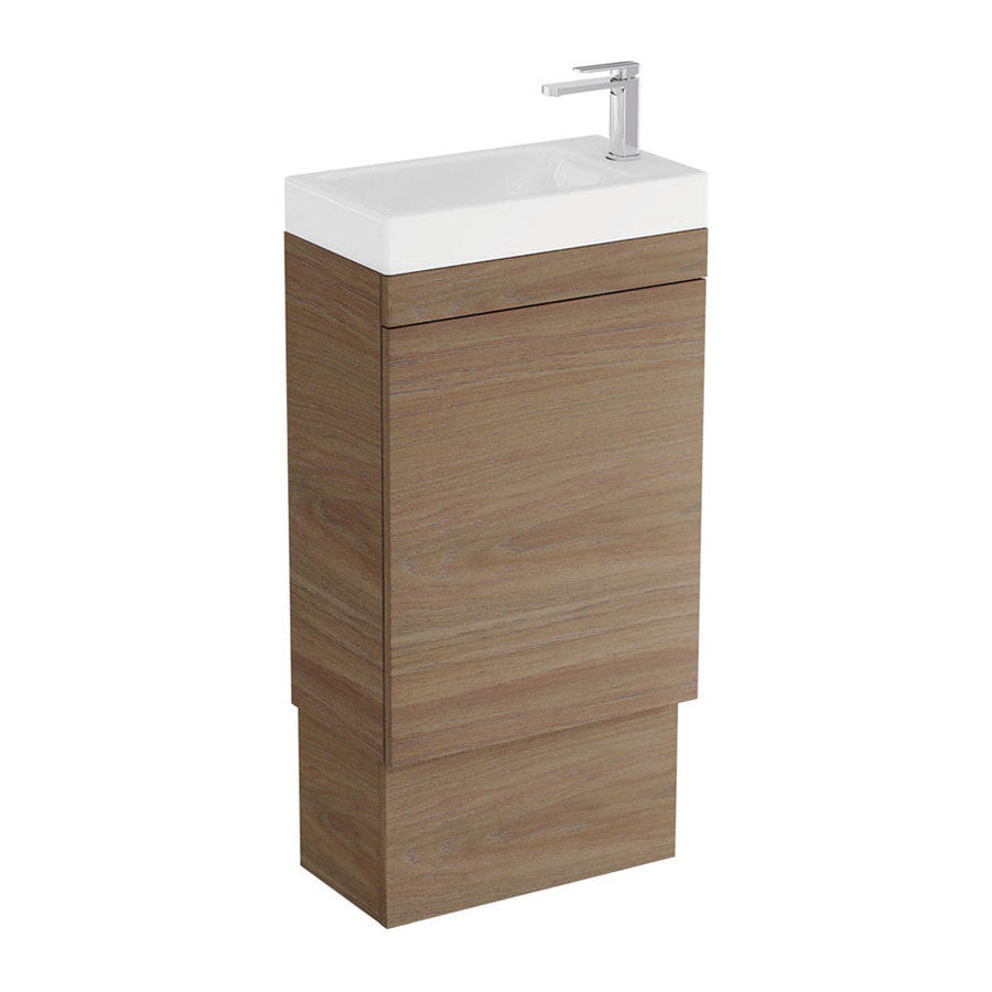 Fienza Riley Slim Ensuite 450 Floor Standing Vanity, Denzel Basin-Top