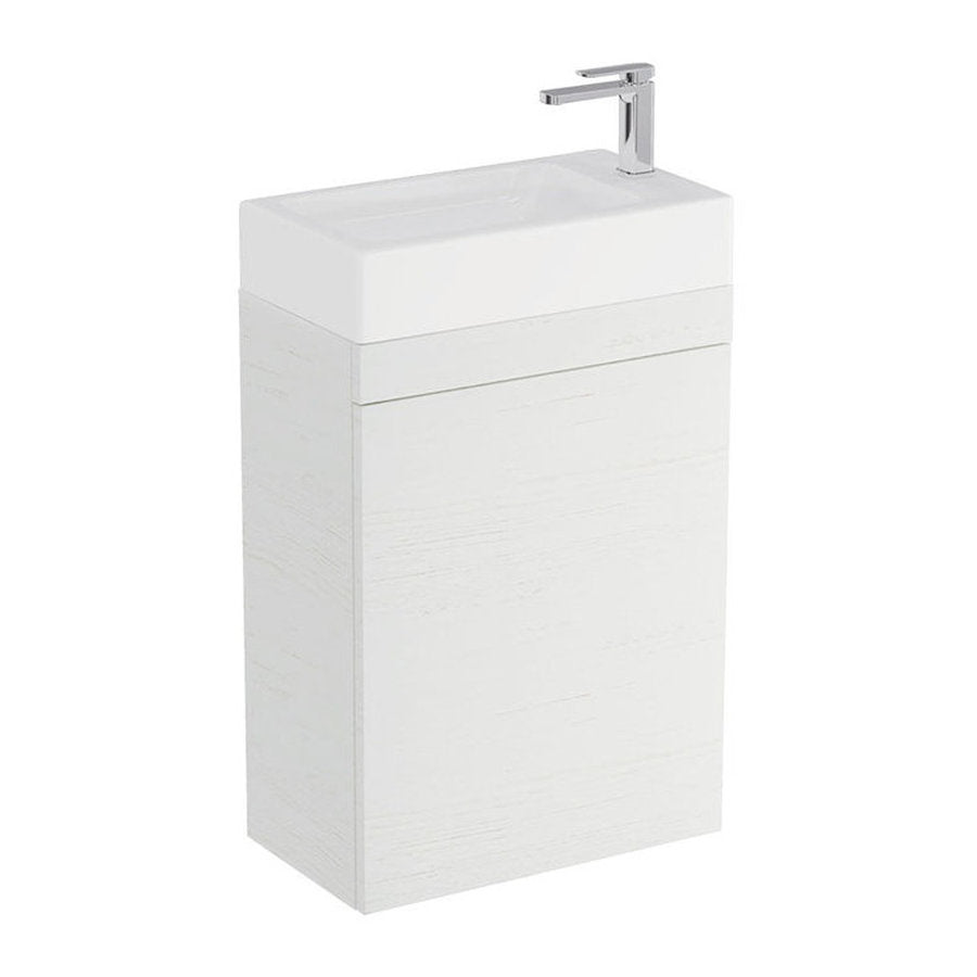 Fienza Riley Slim Ensuite 450 Wall Hung Vanity, Ralph Basin-Top