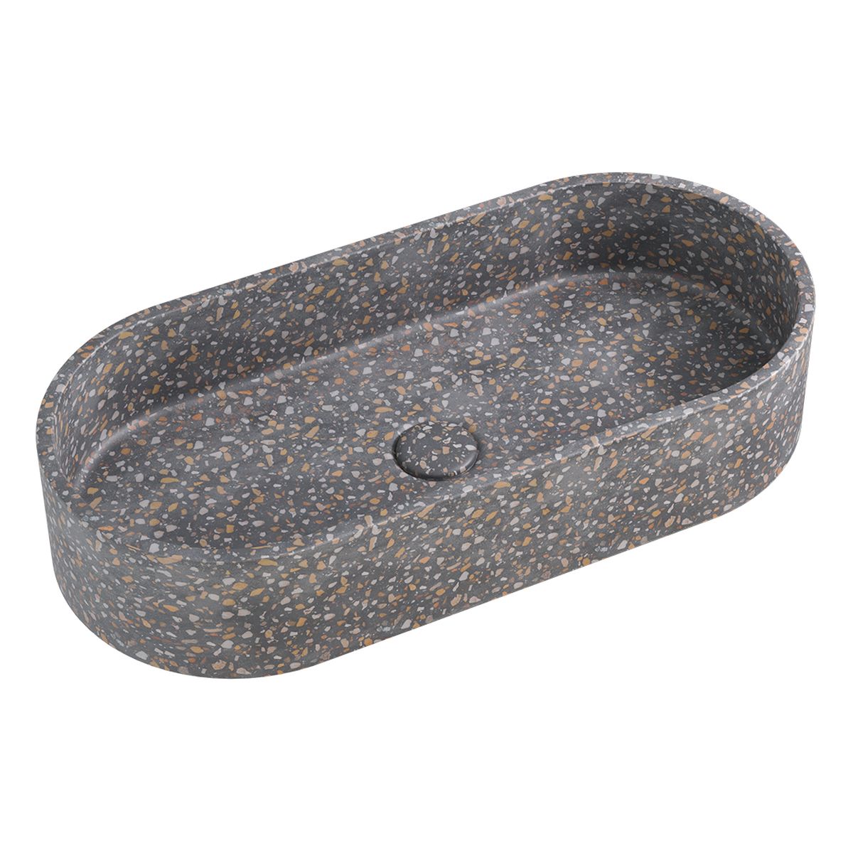 Fienza Jada Pill Concrete Above Counter Basin, Lunar Terrazzo
