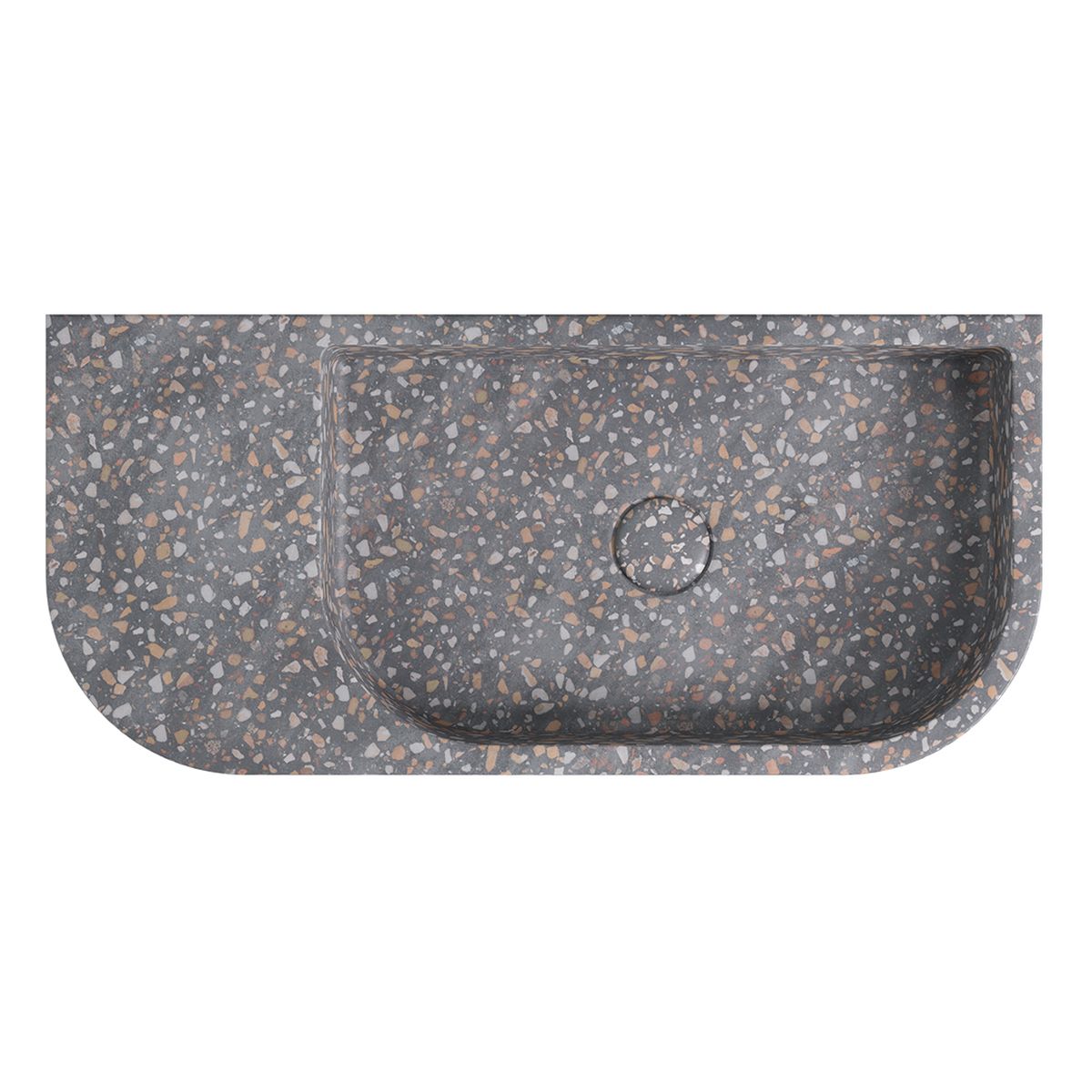 Fienza Blanca Concrete Wall Basin, Lunar Terrazzo