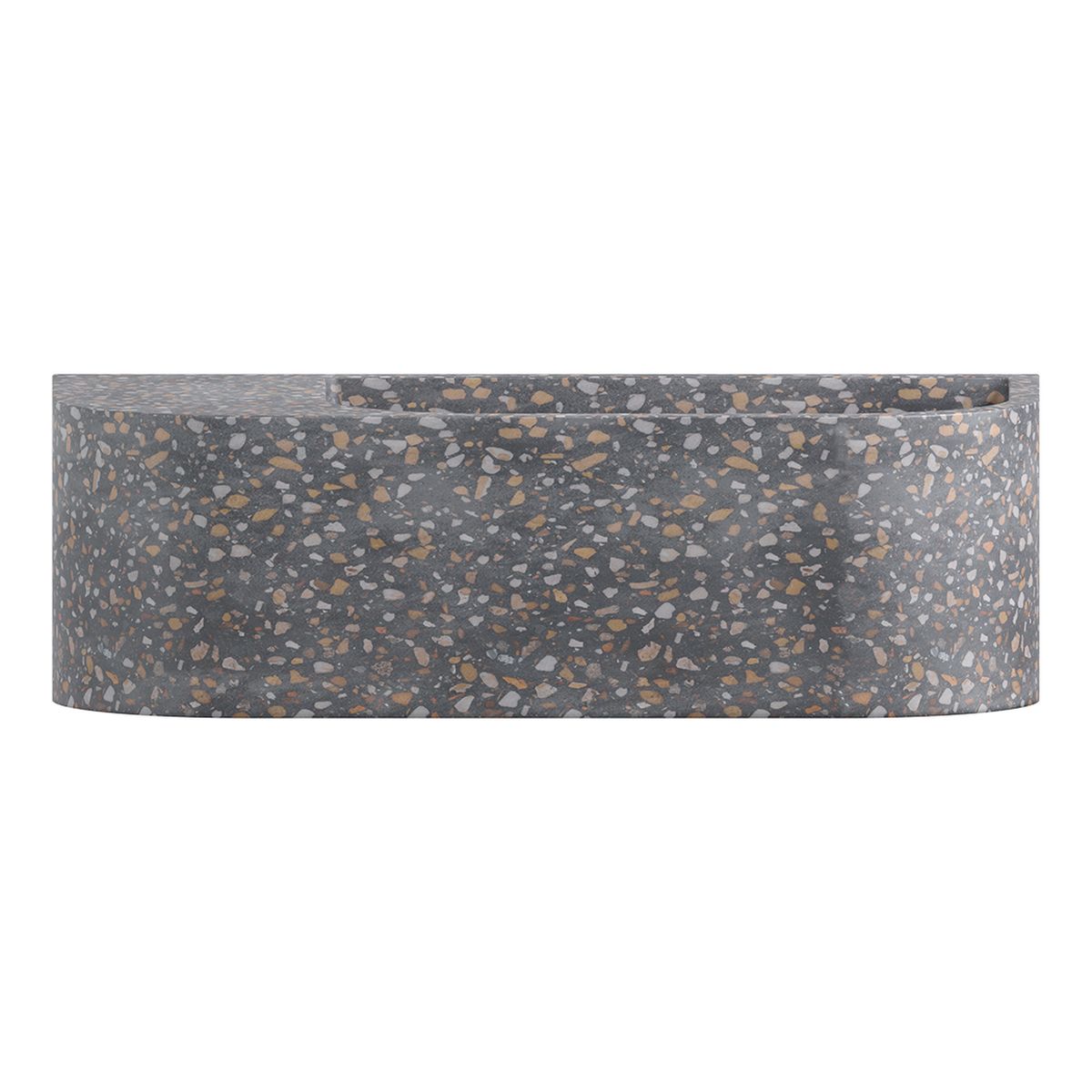 Fienza Blanca Concrete Wall Basin, Lunar Terrazzo