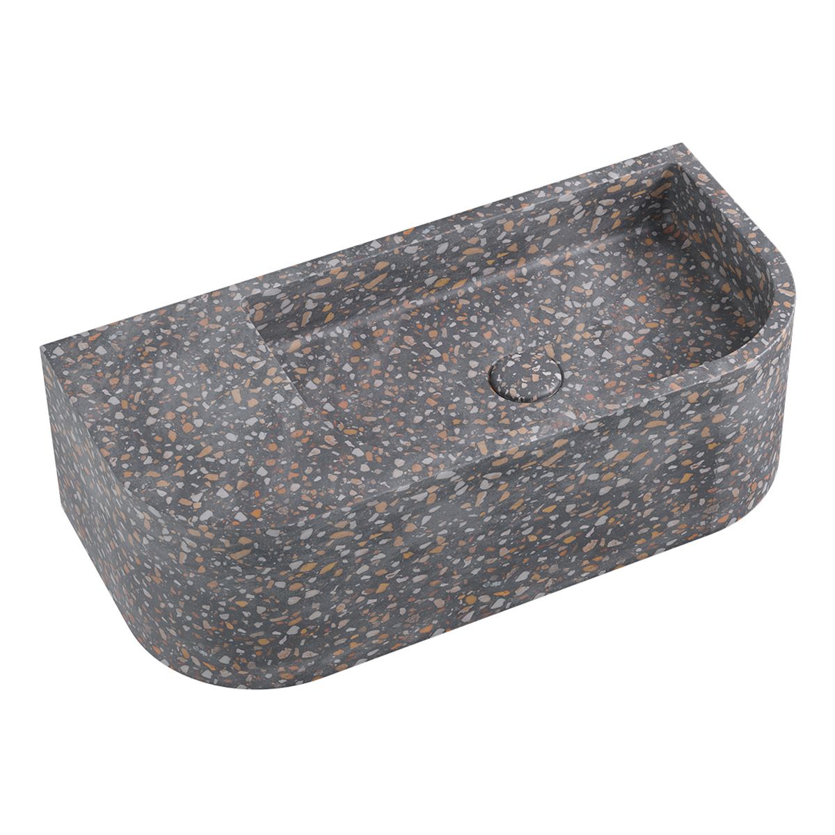 Fienza Blanca Concrete Wall Basin, Lunar Terrazzo