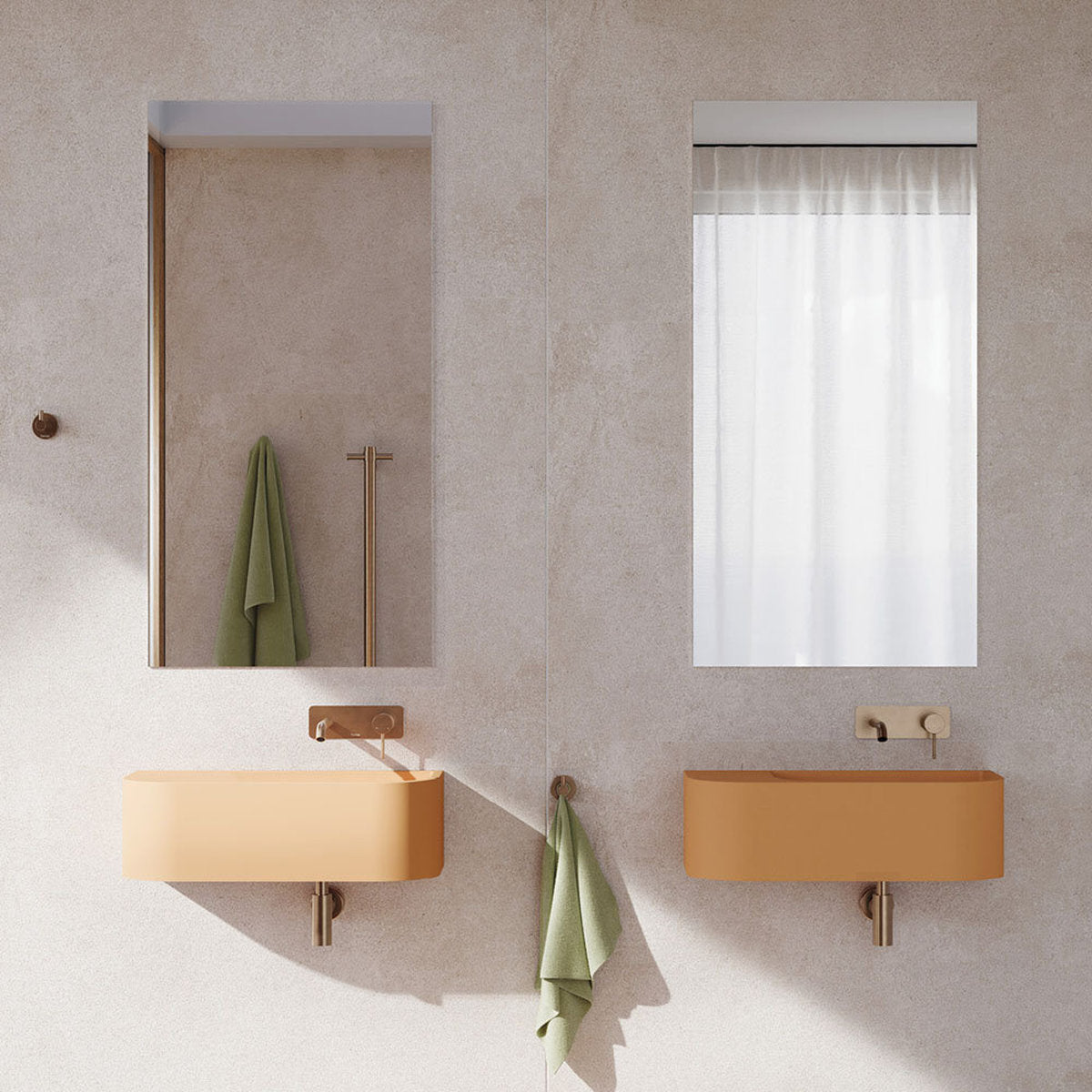 Fienza Blanca Concrete Wall Basin, Tuscan