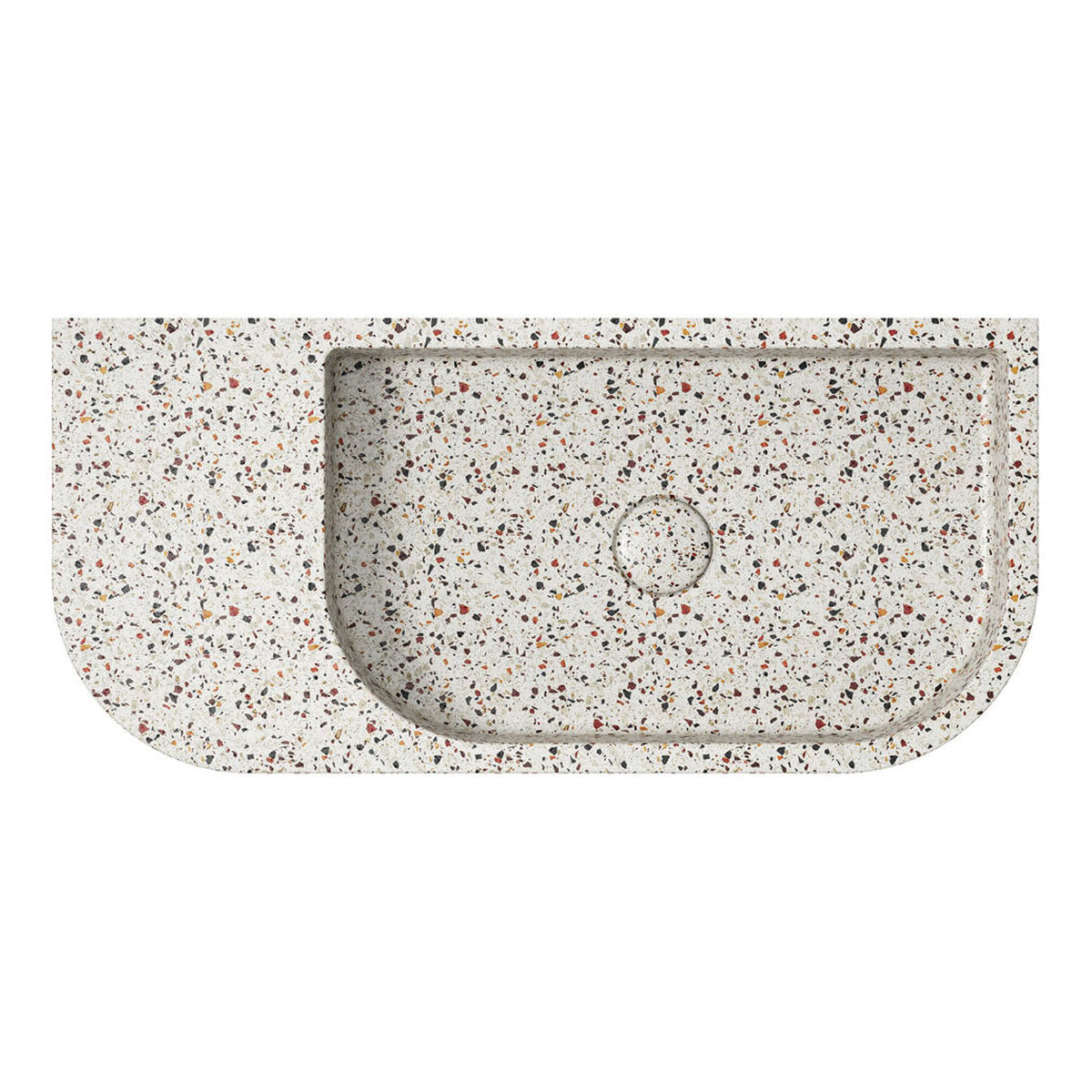 Fienza Blanca Concrete Wall Basin, Terrazzo