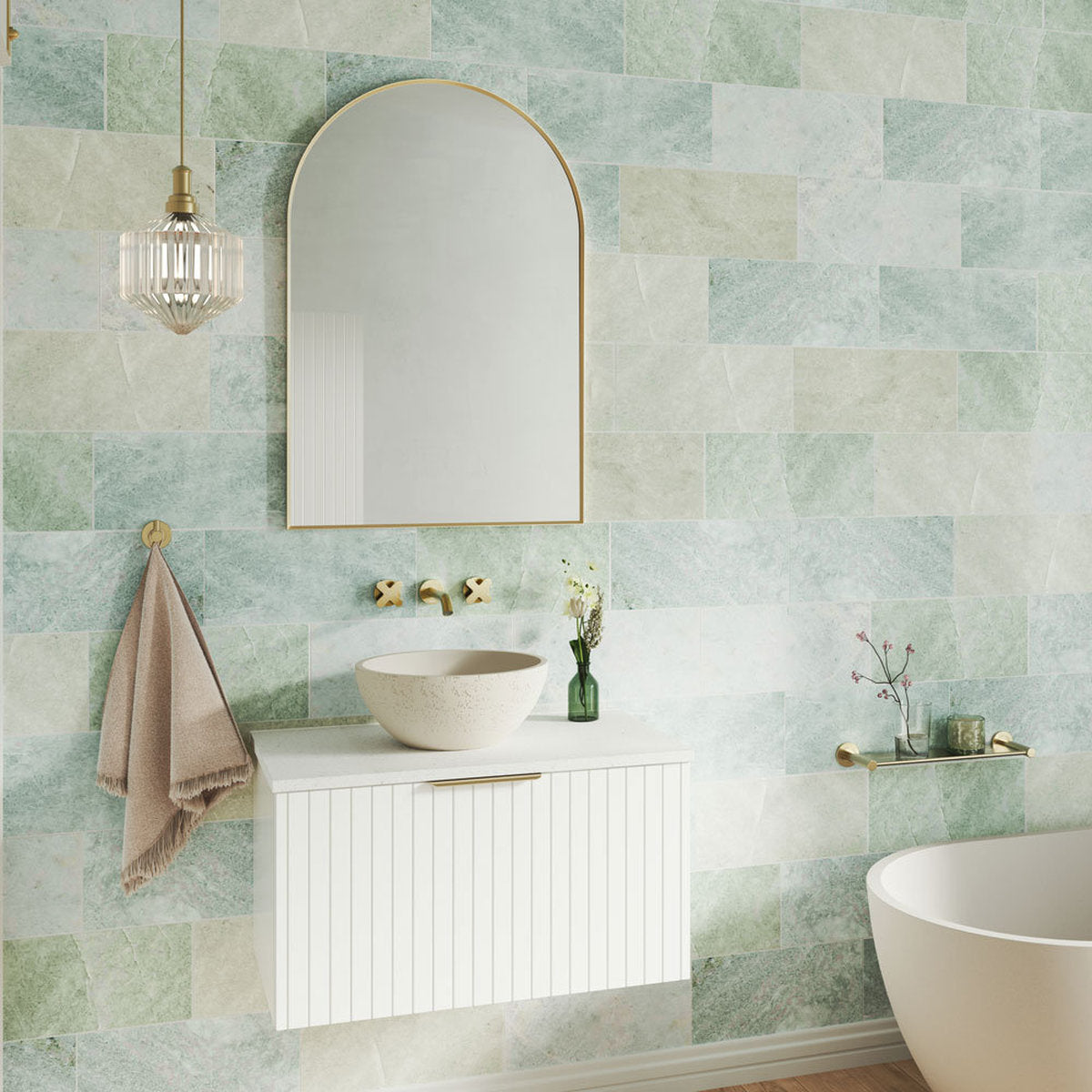 Fienza Jada Concrete Bath, Warm White