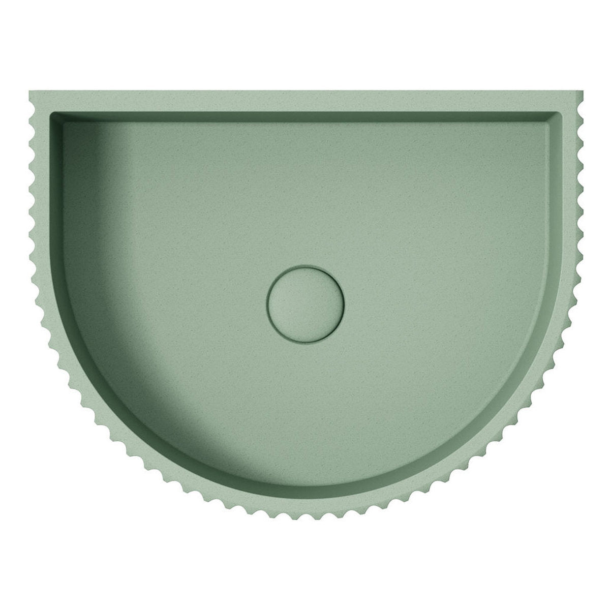 Fienza Valentina Fluted Arch Concrete Wall Basin, Sage