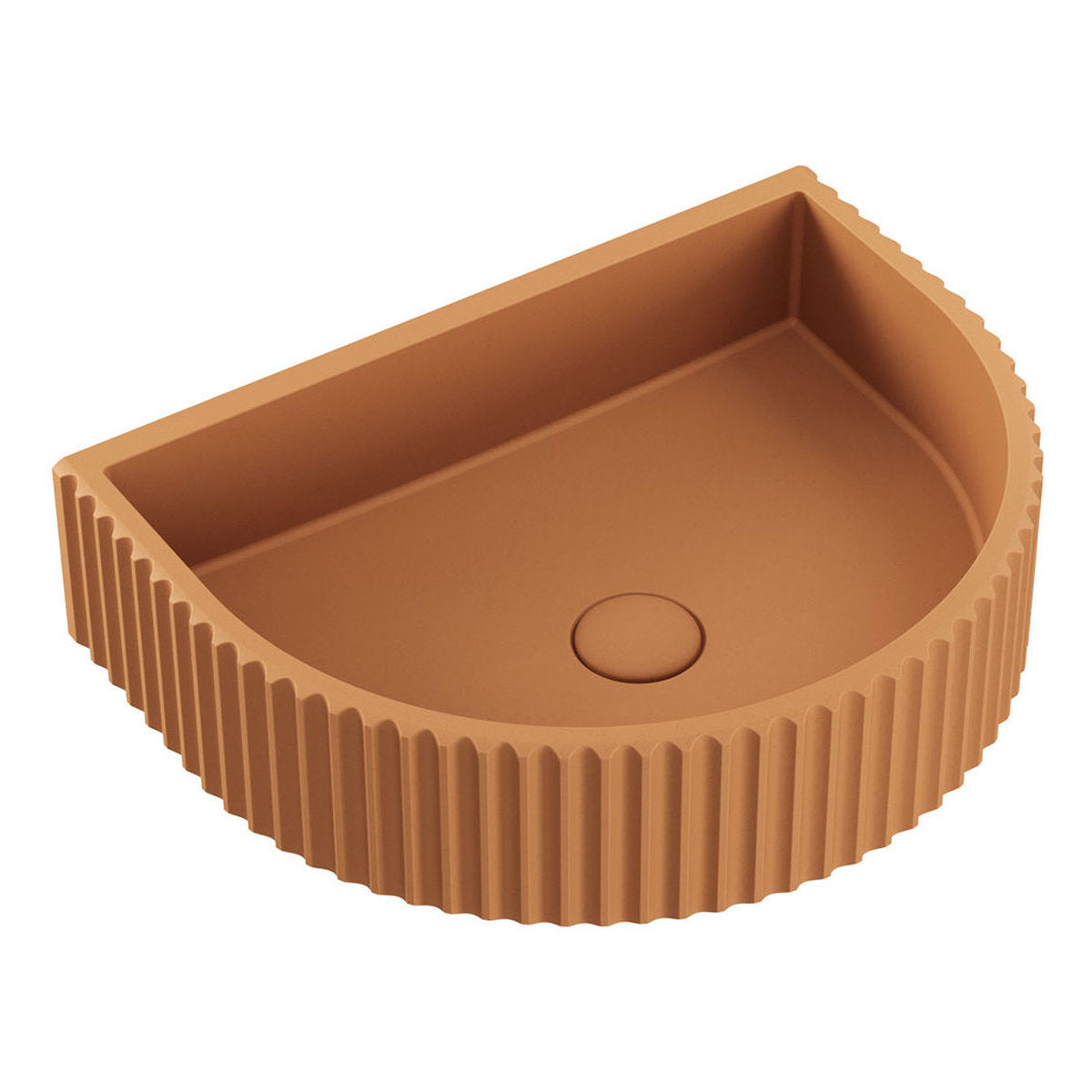 Fienza Valentina Fluted Arch Concrete Wall Basin, Tuscan