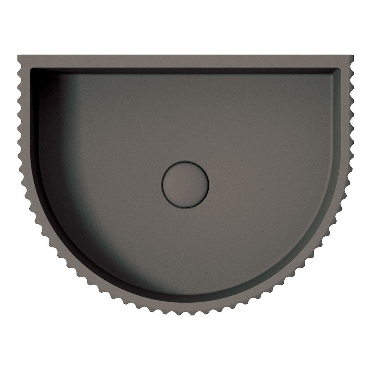 Fienza Valentina Fluted Arch Concrete Wall Basin, Warm Grey