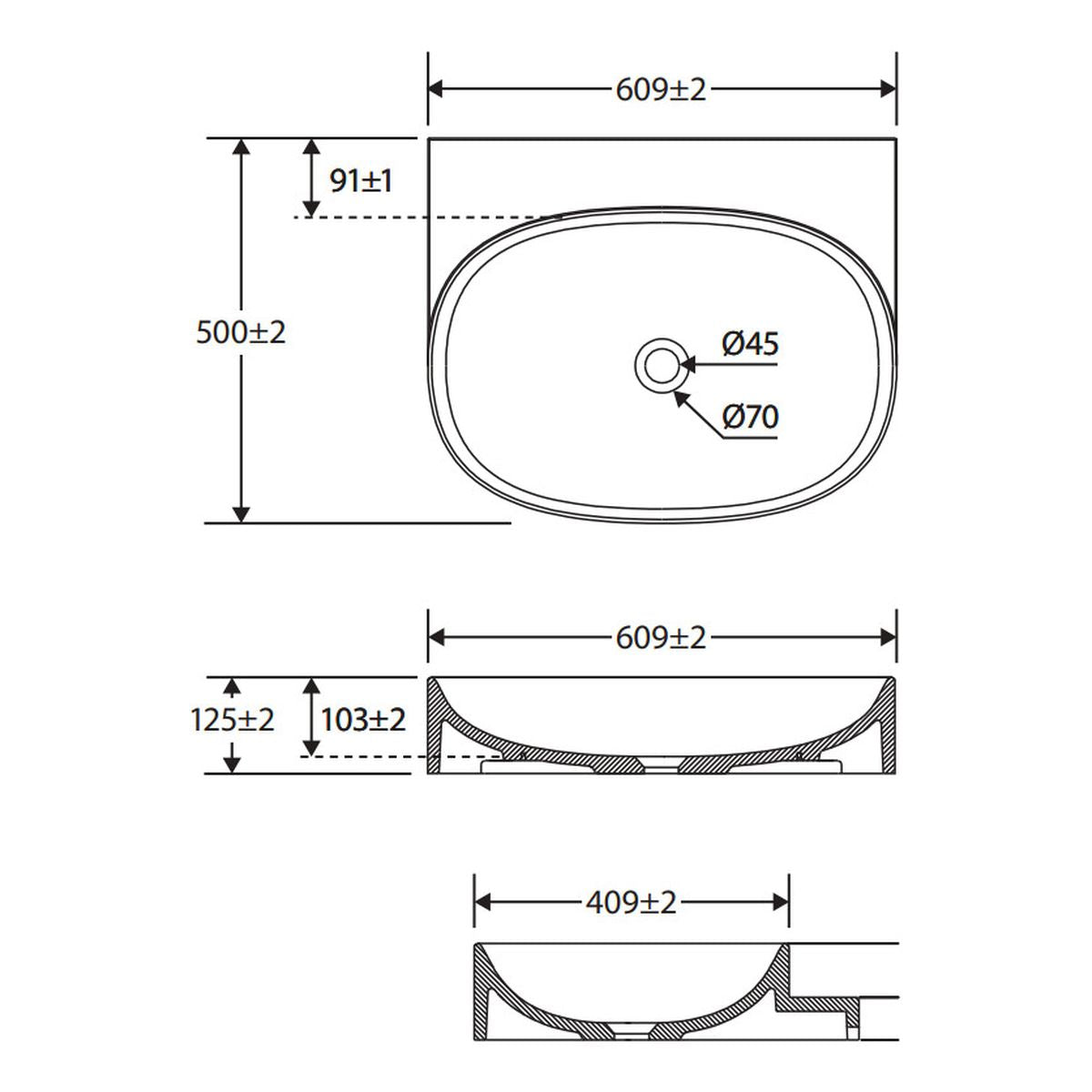 Fienza Paloma Pill Concrete Wall Hung Basin, Mulberry