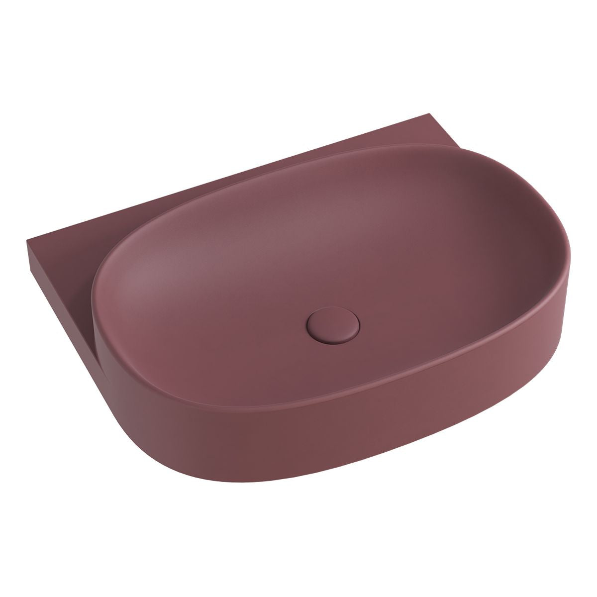 Fienza Paloma Pill Concrete Wall Hung Basin, Mulberry