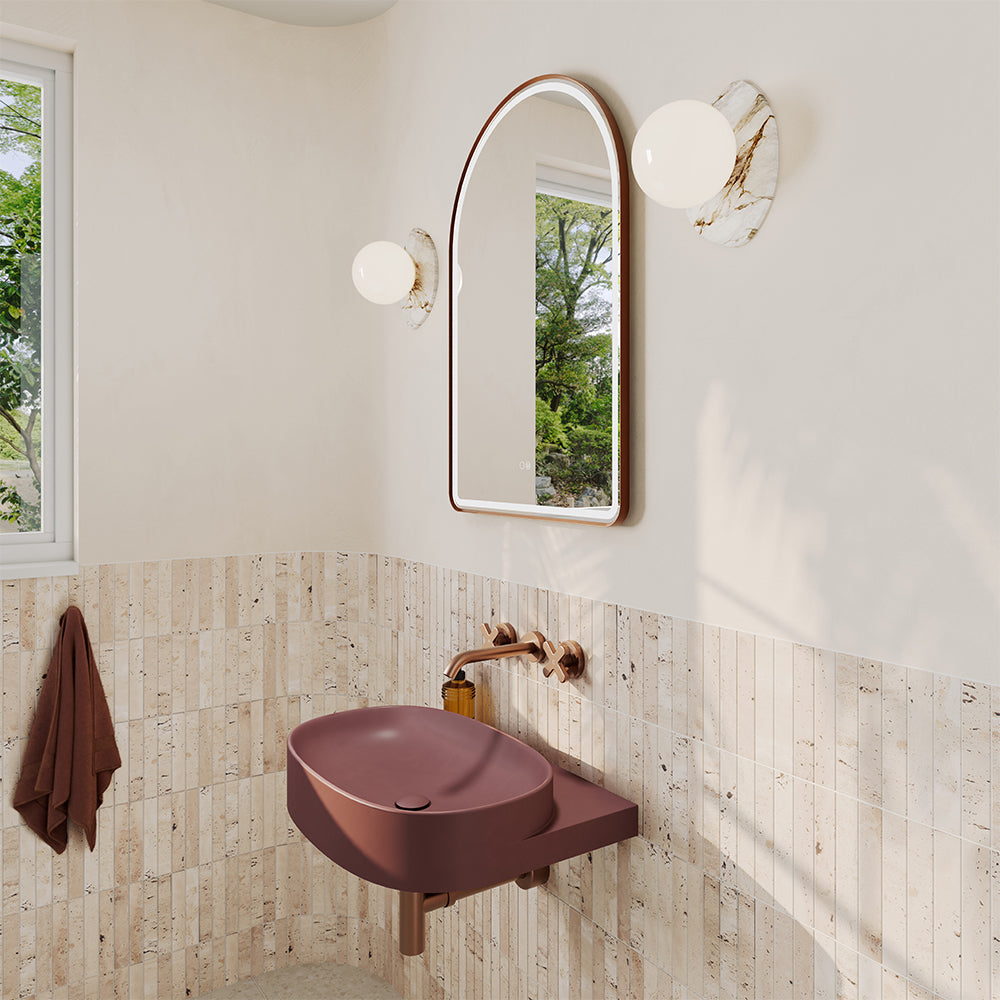 Fienza Paloma Pill Concrete Wall Hung Basin, Mulberry